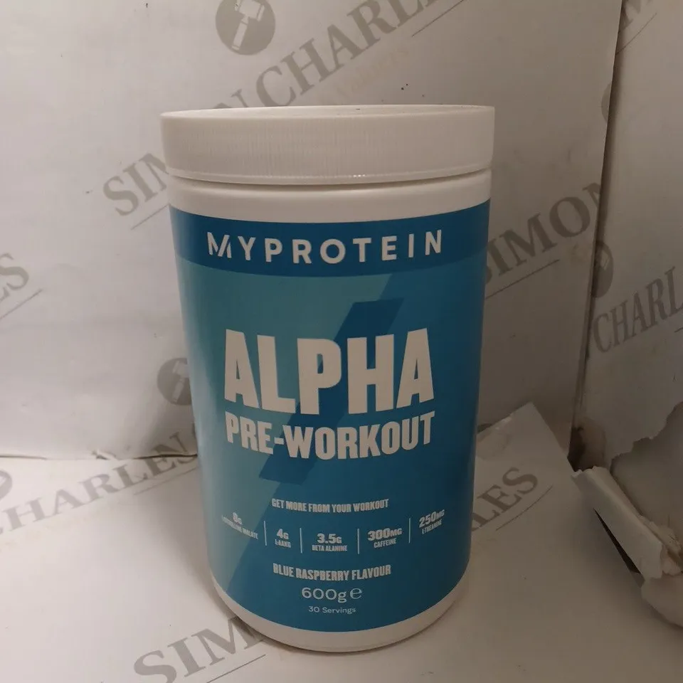 SEALED MYPROTEIN ALPHA PRE-WORKOUT - BLUE RASPBERRY - 600G