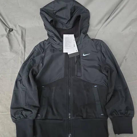 NIKE KIDS THERMAFIT HOODED ZIP JACKET IN BLACK - XS