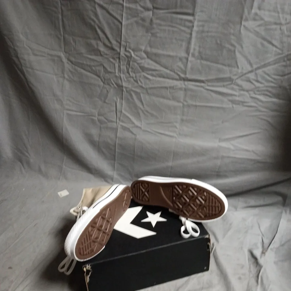 CONVERSE CHUCK TAYLOR ALL STAR HI-TOP SNEAKERS – BEIGE/TAN – UK 3 (US 3.5)