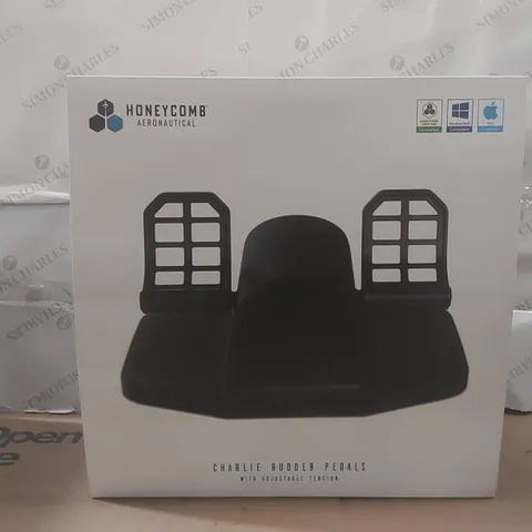 BOXED HONEYCOMB AERONAUTICAL CHARLIE RUDDER PEDALS WITH ADJUSTABLE TENSION