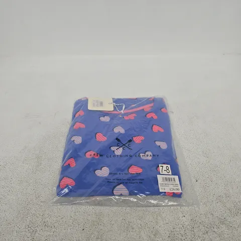 CREW CLOTHING COMPANY CLASSIC PRINTED LONG SLEEVE JERSEY DRESS PERIWINKLE AGES 7 - 8 CHILDRENS