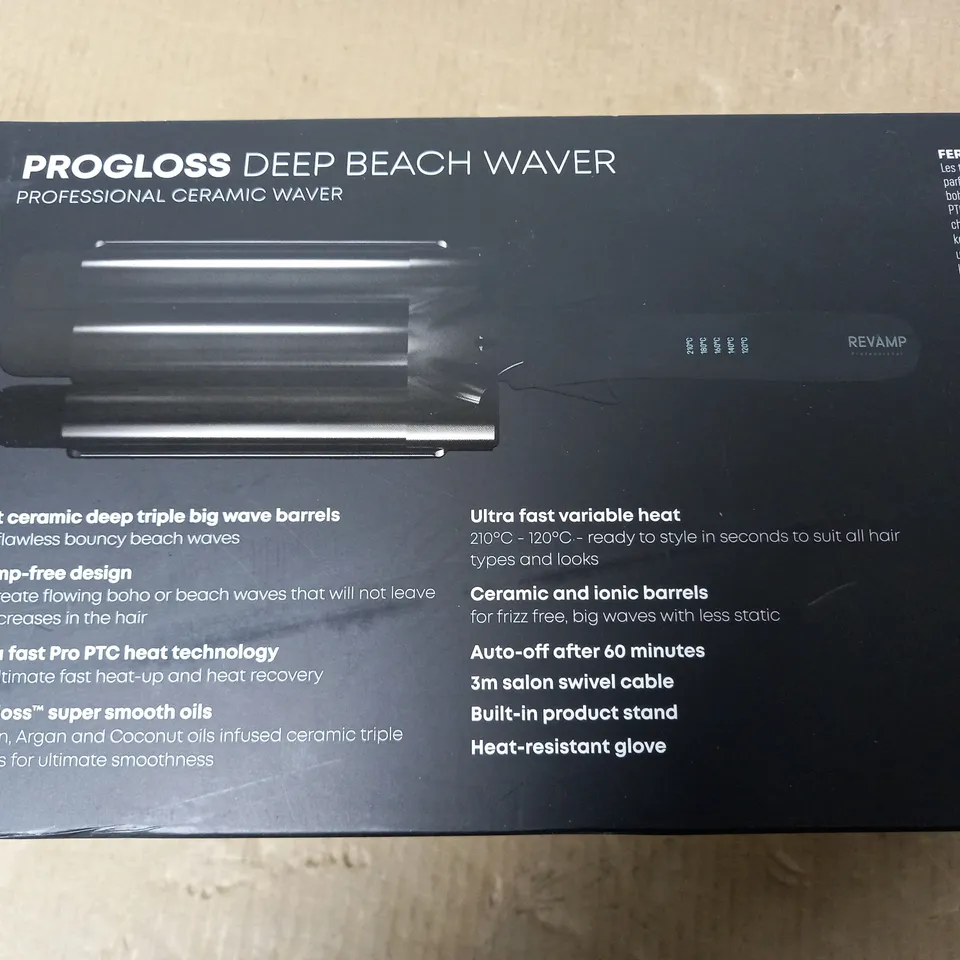 BOXED REVAMP PROGLOSS DEEP BEACH CERAMIC WAVER 