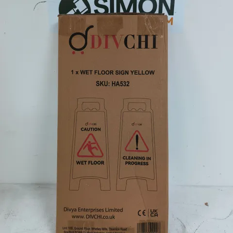 DIVCHI WET FLOOR SIGN YELLOW – 1 X SIGN