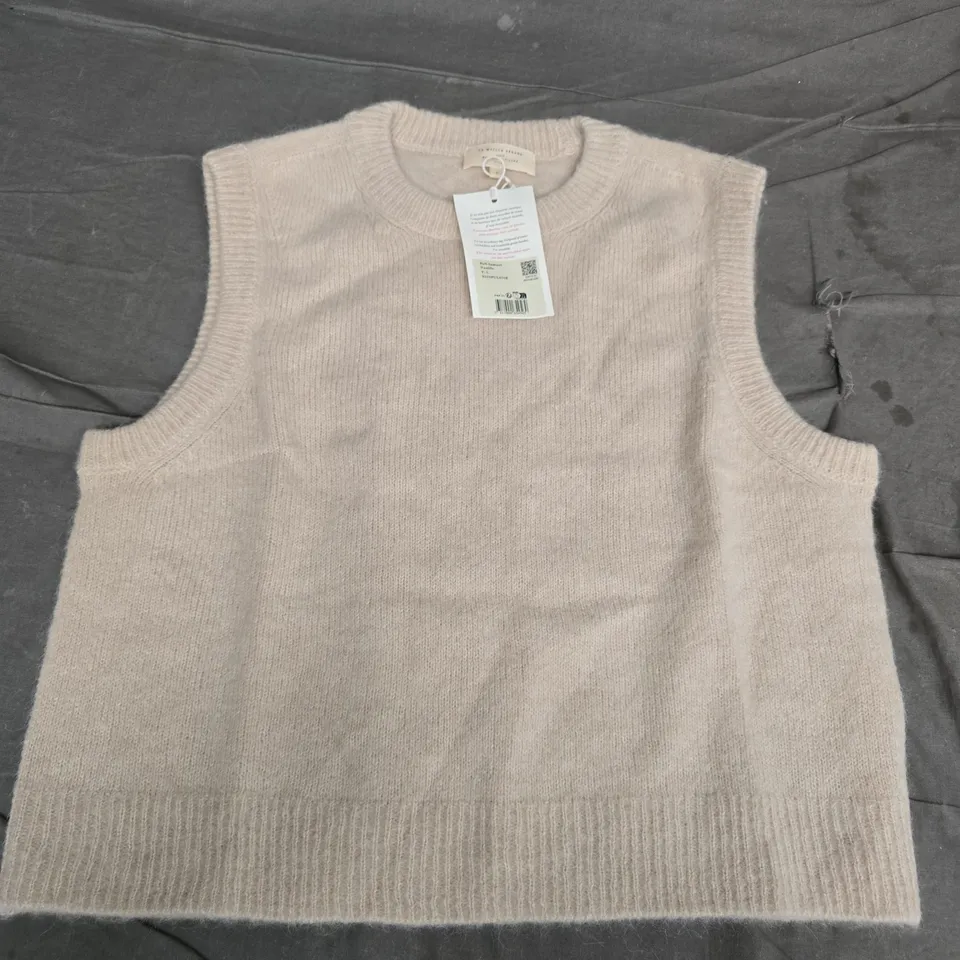 LA MAILLE SÉZANE SLEEVELESS KNIT TOP - BEIGE - SIZE L