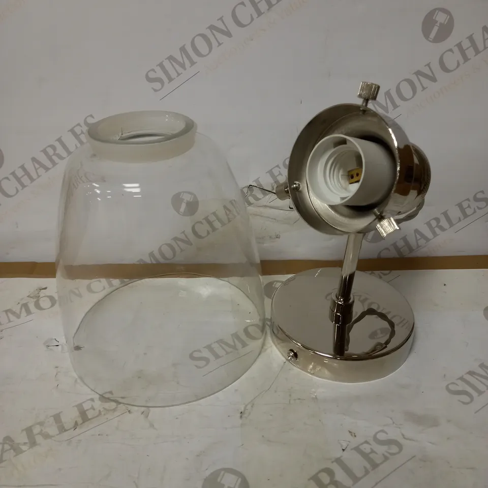 JOHN LEWIS REVIVAL CLEAR GLASS SHADE POLISHED NICKEL FINISH WALL LIGHT 