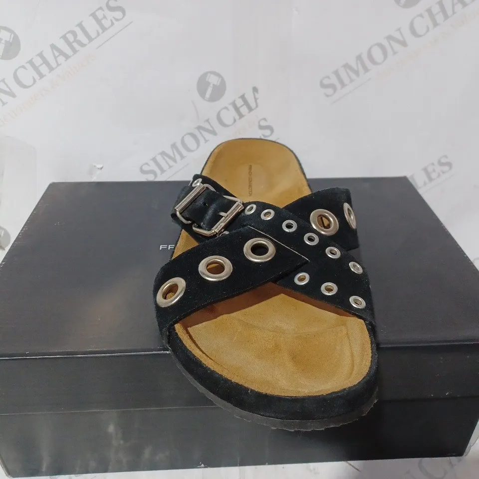BOXED FRENCH CONNECTION LADIES SUEDE SANDAL - SIZE 7