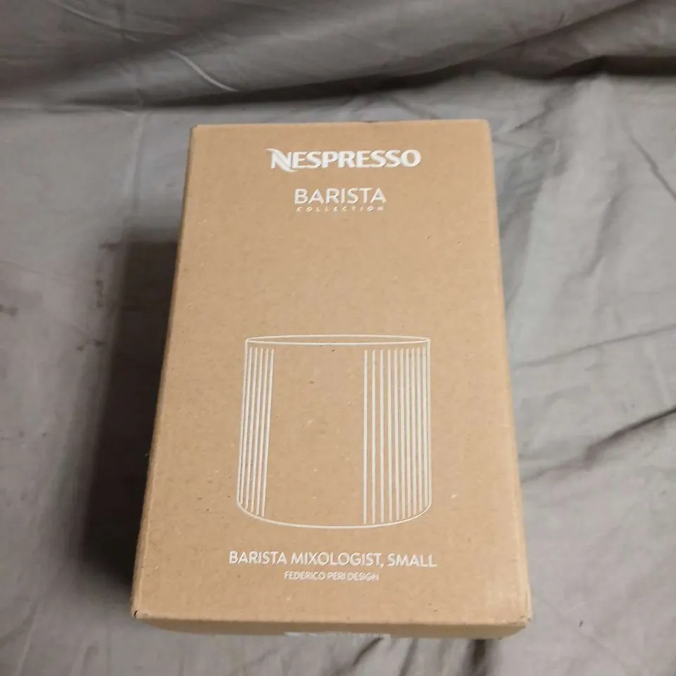 NESPRESSO BARISTA MIXOLOGIST SMALL GLASSES (PAIR) – RIBBED TUMBLERS WITH BOX