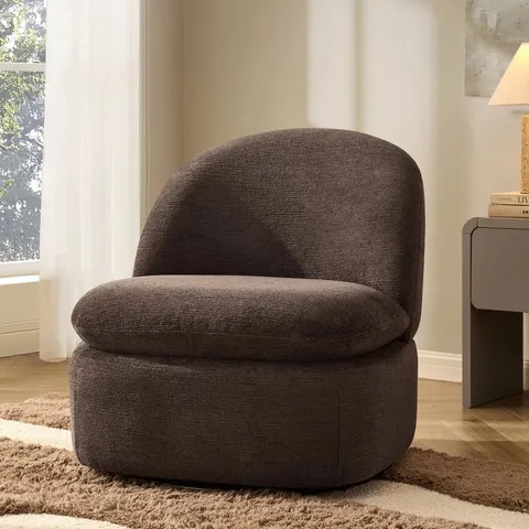 BOXED DUSK TILLY SWIVEL ACCENT CHAIR - TEXTURED CAPPUCCINO (1 BOX)