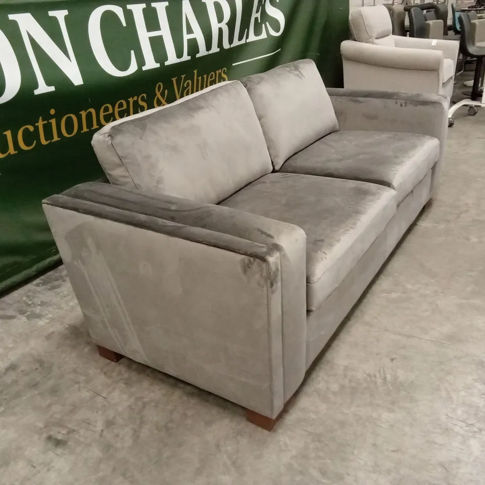 MADISON 3 SEATER SLATE VELVET SOFA