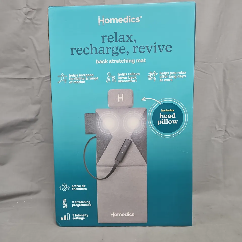 BOXED HOMEDICS RELAX, RECHARGE, REVIVE BACK STRETCHING MAT BM-AC98QVC-EB 