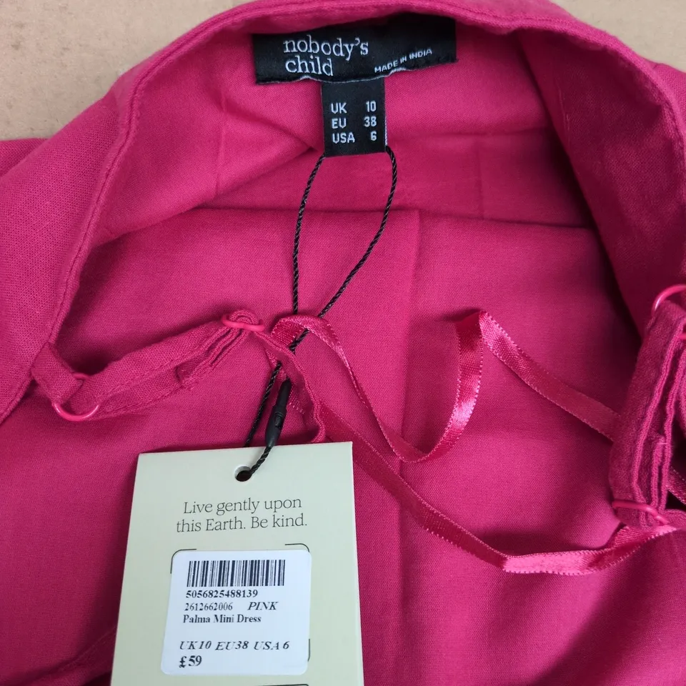 NOBODY'S CHILD PALMA MINI DRESS PINK SIZE 10