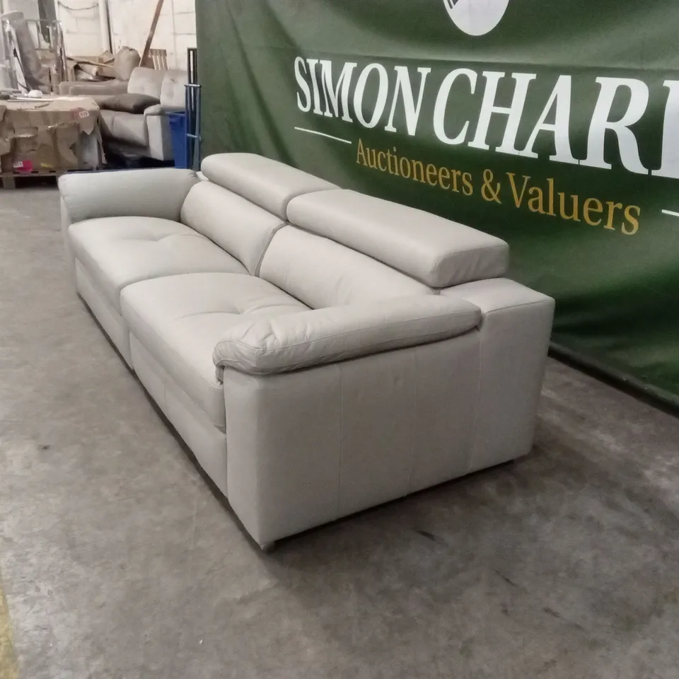 BRADY ITALIAN LEATHER 4 SEATER SOFA - NATURAL RRP £1249