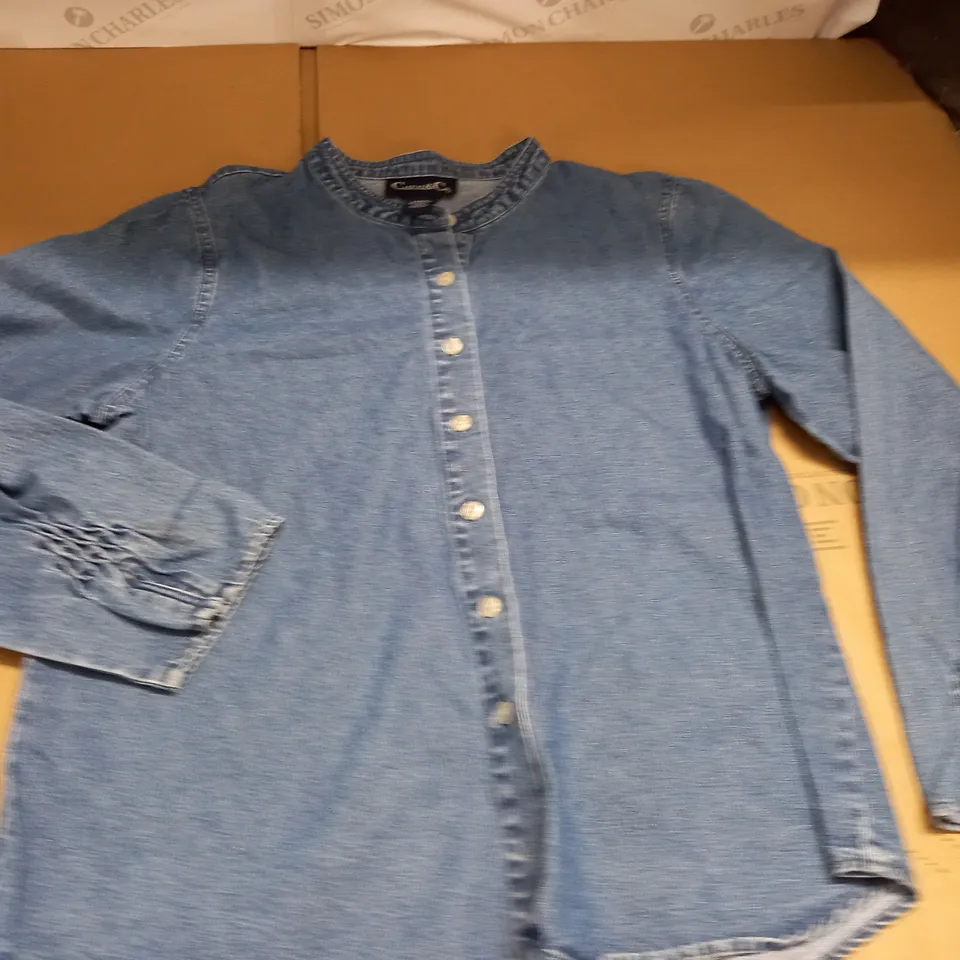 DENIM & CO COLLARLESS JACKET - L