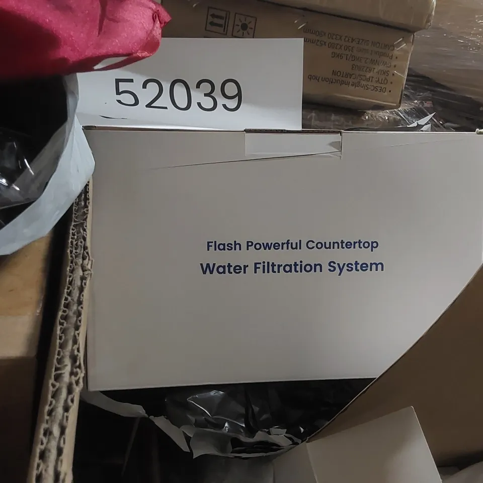 PALLET TO CONTAIN HOUSEHOLD FLAT-PACKED FURNITURE AND HOMEWERE TO INCLUDE; WATER FILTRATION SYSTEMS, WATER DROP ITEMS ECT
