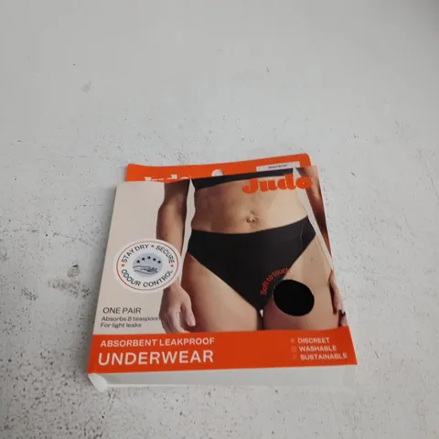JUDE ABSORBENT LEAKPROOF UNDERWEAR - BIKINI BTIEF β ONE PAIR - SIZE S (BOXED)