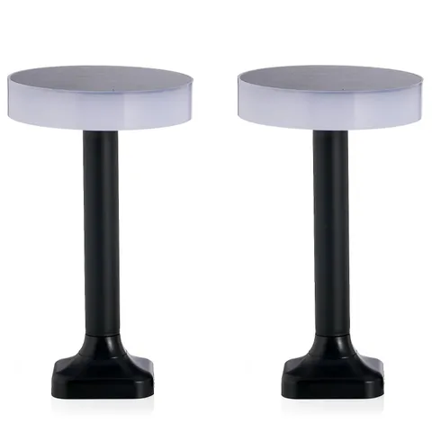 MY GARDEN STORIES LUMINOUS SET OF 2 CONTEMPORARY SOLAR DISC LIGHTS