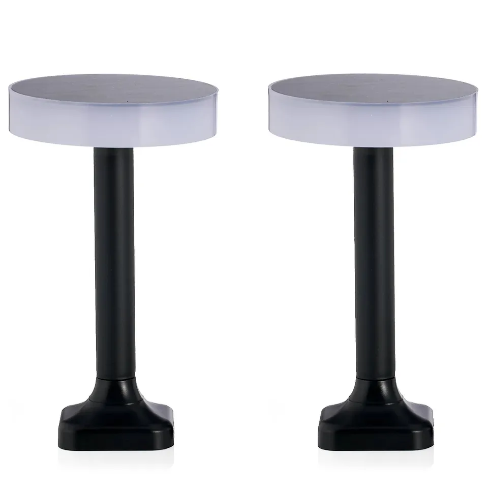 MY GARDEN STORIES LUMINOUS SET OF 2 CONTEMPORARY SOLAR DISC LIGHTS
