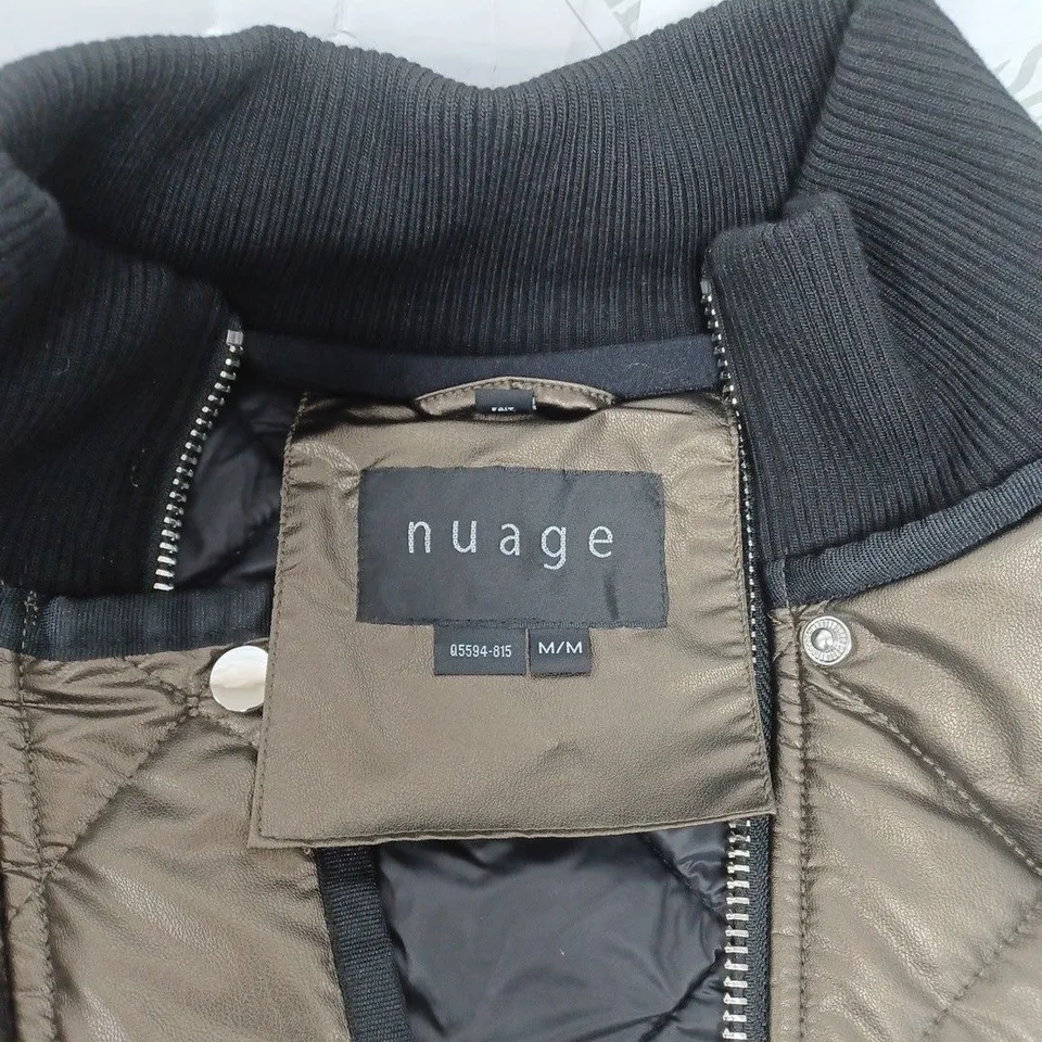 NUAGE LONG PADDED COAT. ZIP AND POPPER FASTENING. 2 FRONT POCKETS. GOLD SIZE MEDIUM