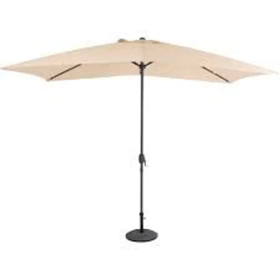 BOXED CHARLES BENTLEY BEIGE HALF BALCONY PARASOL 2.7M