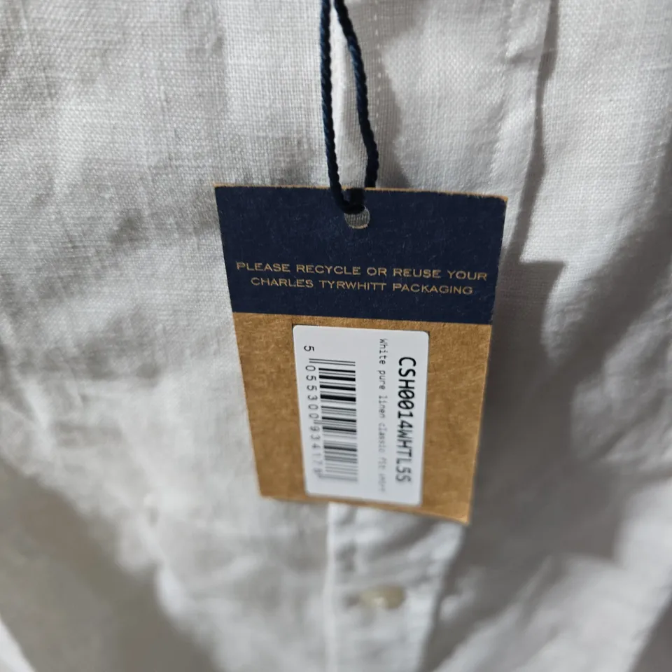 CHARLES TYRWHITT WHITE SHIRT – CLASSIC FIT, MEN’S-SIZE LARGE