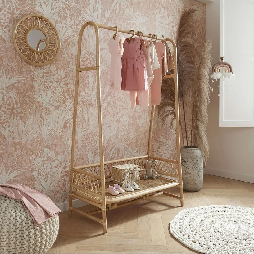 ARIA CLOTHES RAIL - RATTAN - COLLECTION ONLY 