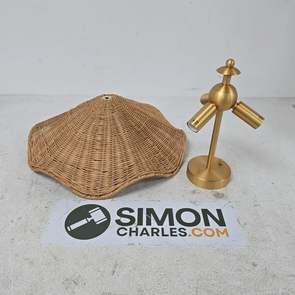BOXED JOHN LEWIS RATTAN SCALLOP SEMI FLUSH