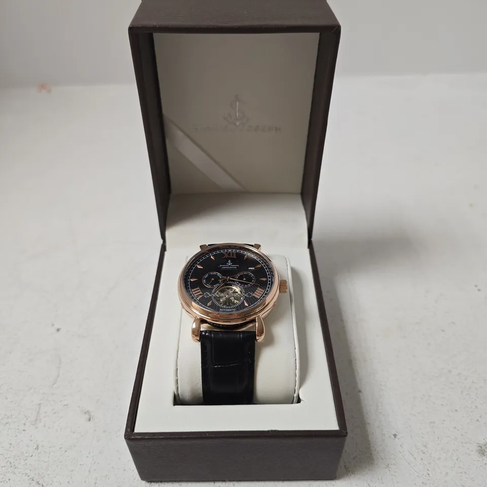 BOXED SAMUEL JOSEPH AUTOMATIC LIMITED EDITION ROSEGOLD WATCH