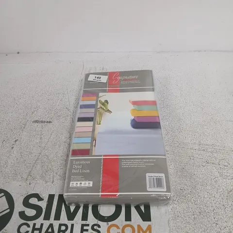 MOONSTAR LONDON LUXURIOUS DYED BED LINEN LIGHT BLUE SINGLE FITTED SHEET