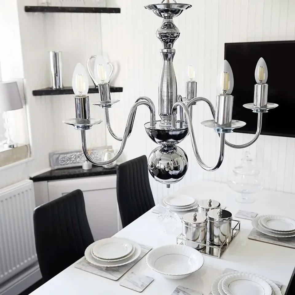 ESHELMAN 5 LIGHT CANDLE STYLE CHANDELIER BASE 