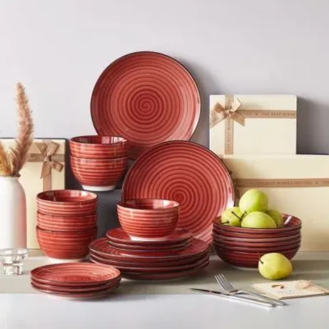 BOXED 48 PIECE STONEWARE DINNERWARE SET - SERVICE FOR 12 (2 BOXES)