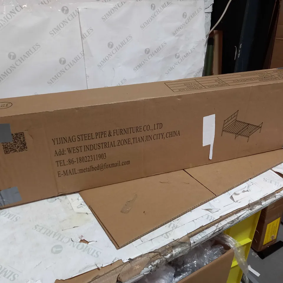 YIJINAG STEEL PIPE & FURNITURE BLACK METAL BED FRAME 