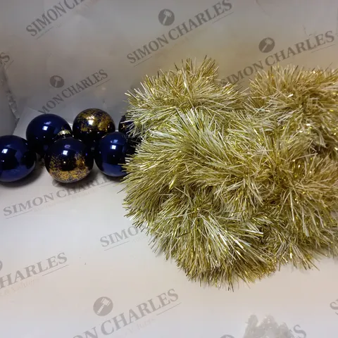 NAVY GLASS TREE DECORATIONS
