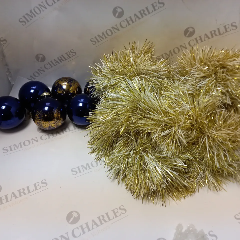 NAVY GLASS TREE DECORATIONS RRP £19.99