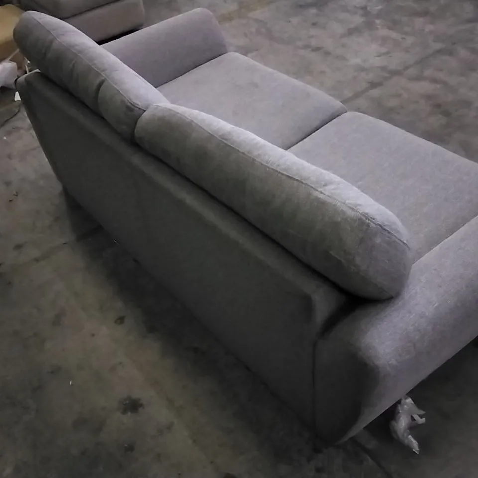 QUALITY DESIGNER LIGHT GREY FABRIC 2 SEATER SOFA
