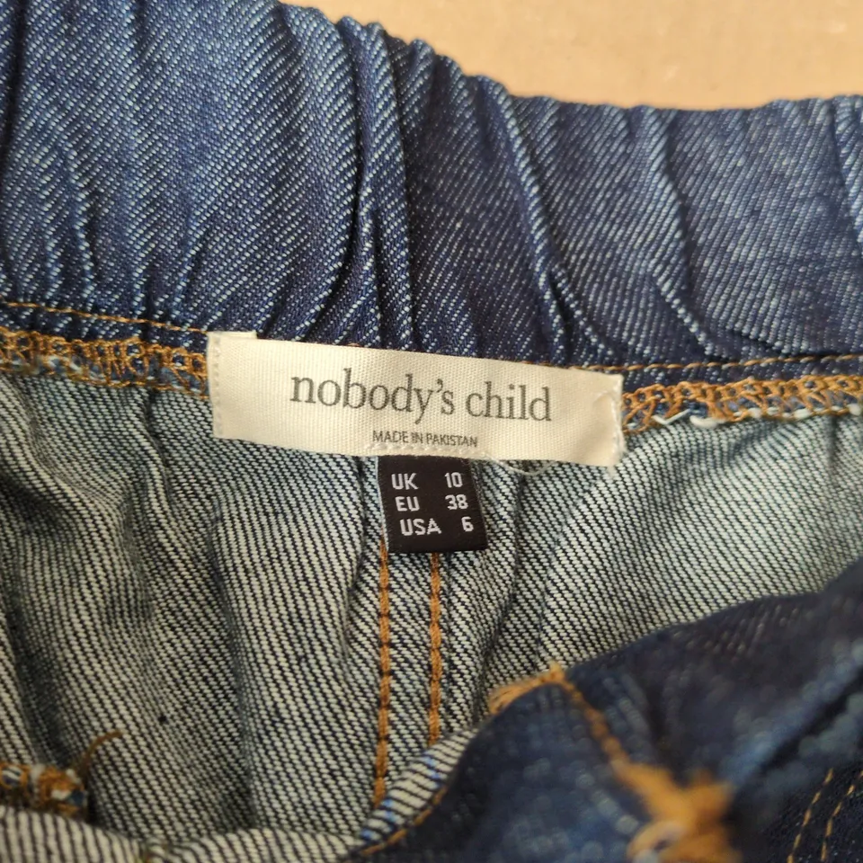 NOBODYS CHILD LOGAN A-LINE DENIM SHORT RIDE WASH BLUE - UK 10