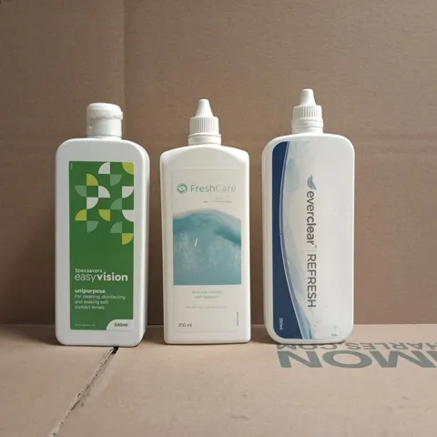 APPROXIMATELY 25 ASSORTED CONTACT LENSE CLEANING ITEMS