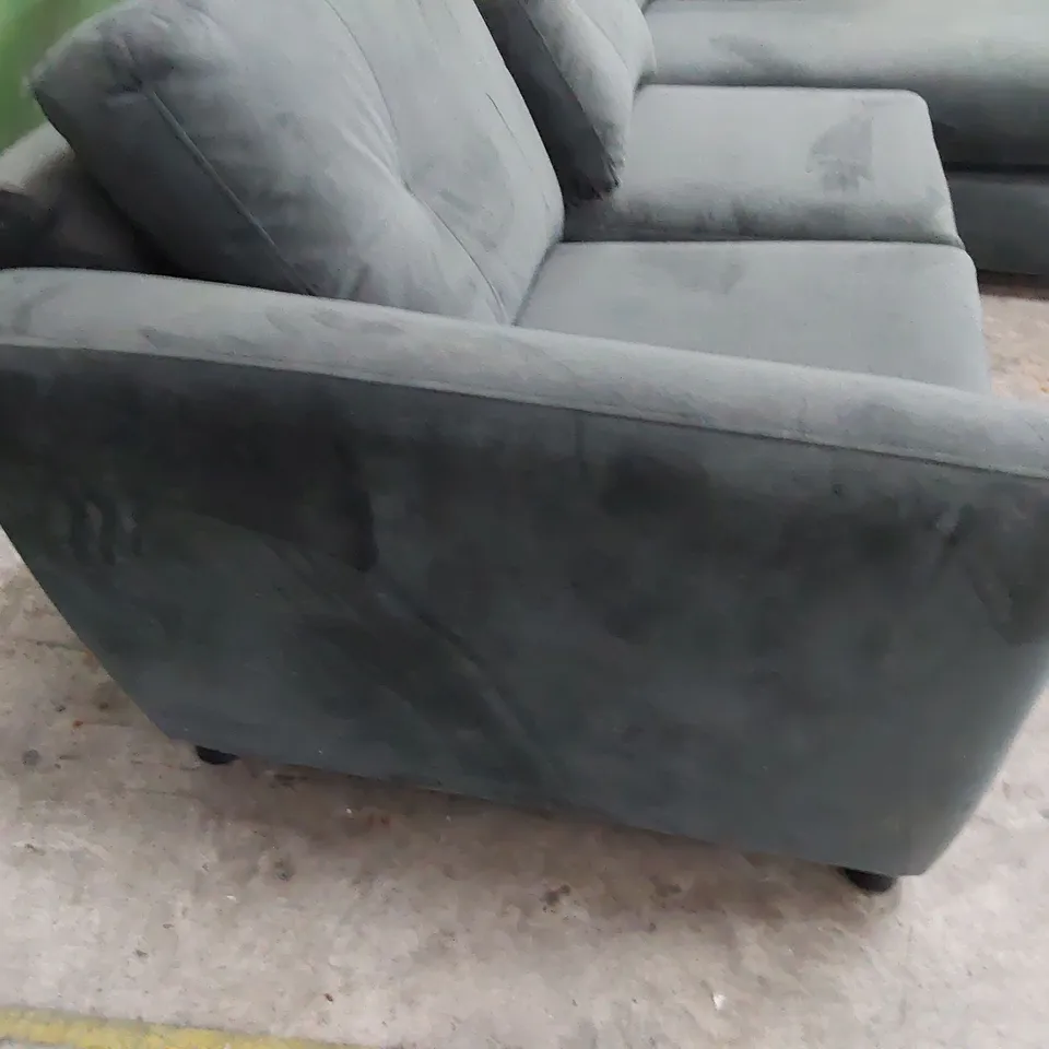 QUALITY BRITISH DESIGNER LOUNGE Co. CHAISE CORNER SOFA CHARCOAL FABRIC 