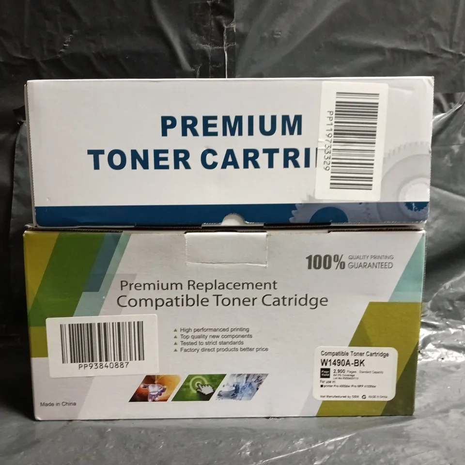 BOX OF APPROXIMATELY 10 ASSORTED PRINTER TONER CARTRIDGES