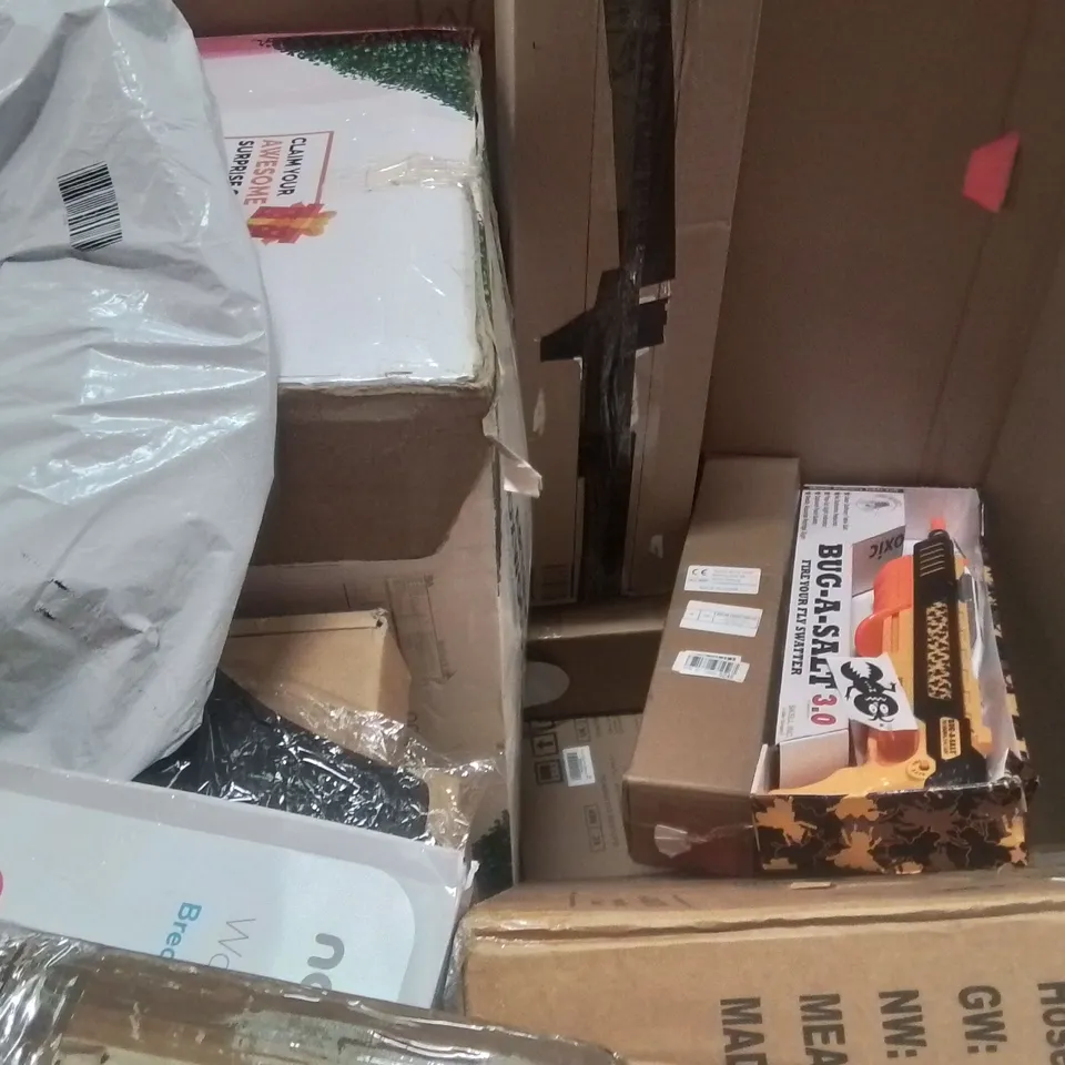 PALLET OF ASSORTED HOUSEHOLD GOODS AND PRODUCTS TO INCLUDE; COFFEE MACHINE,FITNESS BOARD,SAFE FOR JEWELLERY