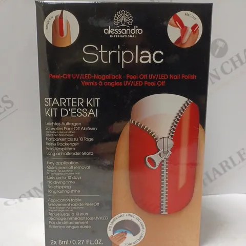 BOX OF APPROX 15 ALESSANDRO STRIPLAC PEEL OFF UV NAIL POLISH STARTER KITS 