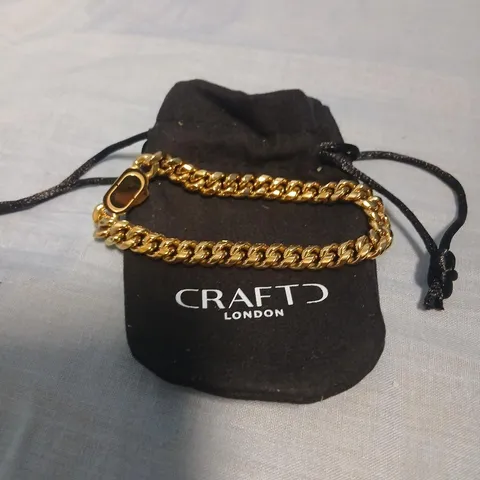 CRAFTD LONDON GOLD-TONE CURB CHAIN BRACELET