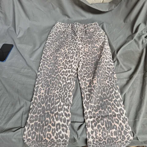 MINT VELVET LEOPARD PRINT WIDE-LEG TROUSERS – UK 12L