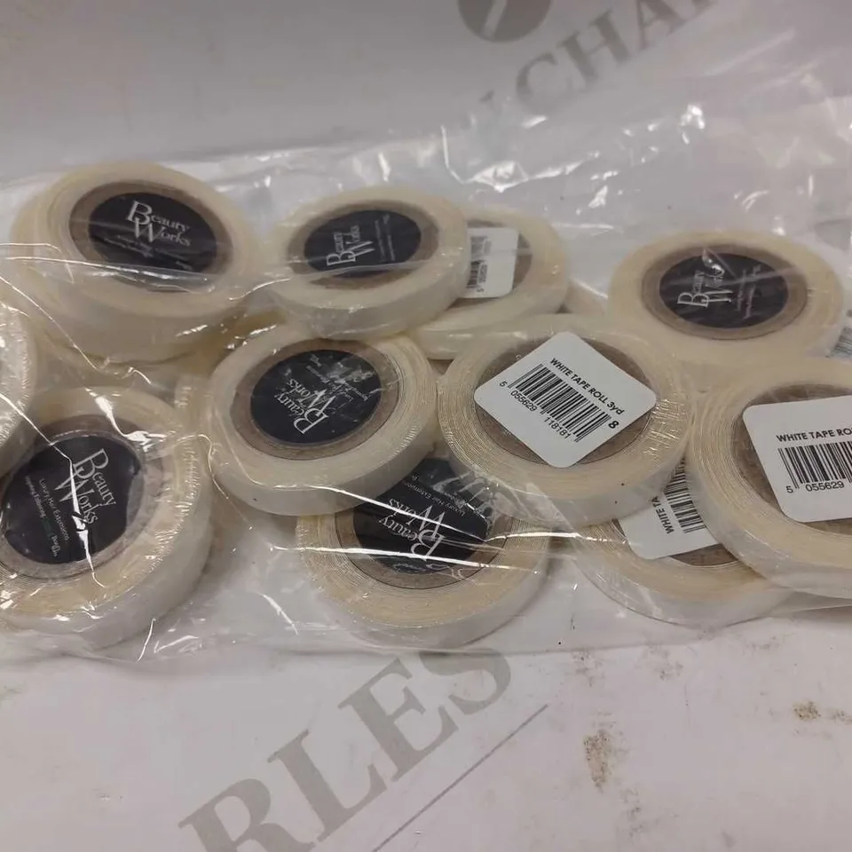 LOT OF APPROX 18 ROLLS OF BEAUTY WORKS WHITE HAIR TAPE