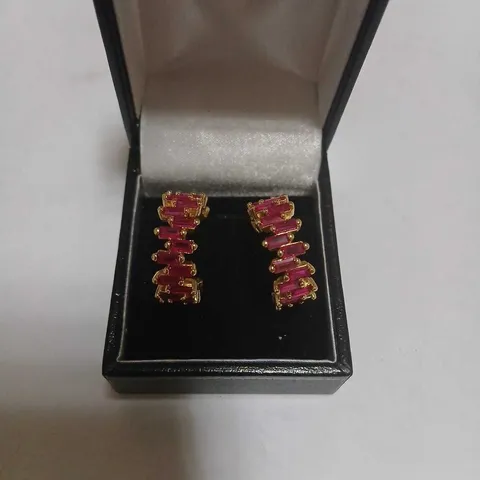 BUTLER & WILSON IRREGULAR BAGUETTE CRYSTAL HOOP EARRINGS 