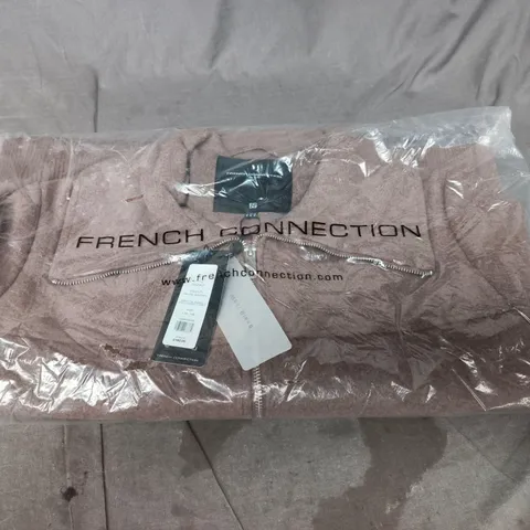 FRENCH CONNECTION DEVITA WOOL COLLARED COAT – TAUPE BROWN, UK 16