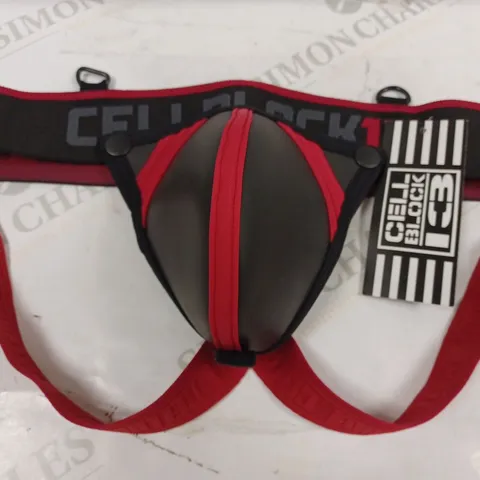 CELL BLOCK 13 HIGH BAR RED JOCKSTRAP - SIZE SMALL