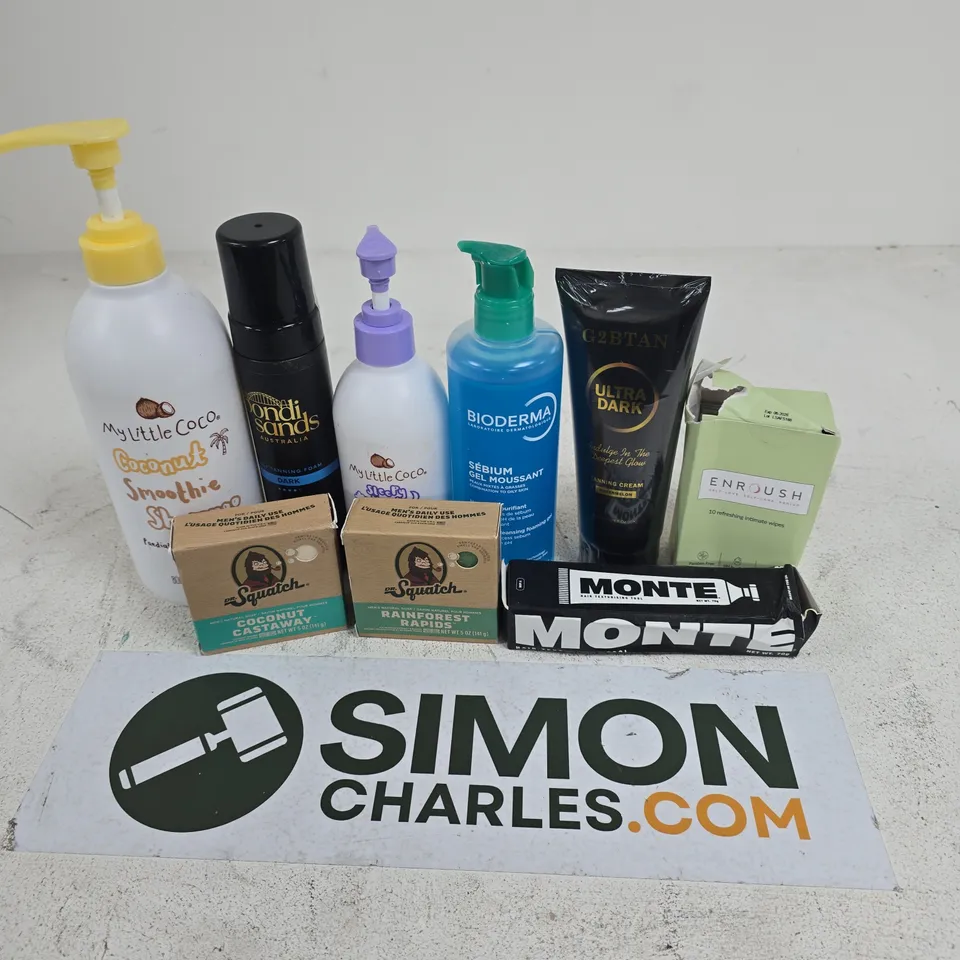 APPROXIMATELY 15 ASSORTED HEALTH & BEAUTY PRODUCTS TO INCLUDE BONDI SANDS SELF TANNING FOAM DARK, BIODERMA PURIFYING CLEANSING FOAM GEL, MONTE HAIR TEXTURISING, ETC - COLLECTION ONLY