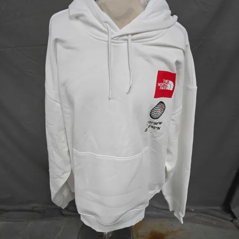 THE NORTH FACE WOMENS OVERSIZED PRINTED HOODIE IN WHITE SIZE L