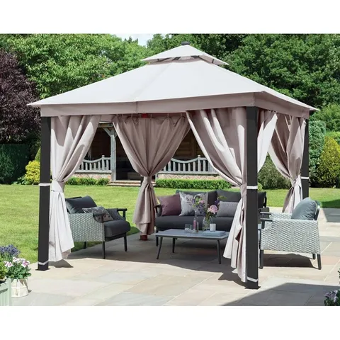 BOXED ROSELYN 3 X 3m METAL PATIO GAZEBO (1 BOX)