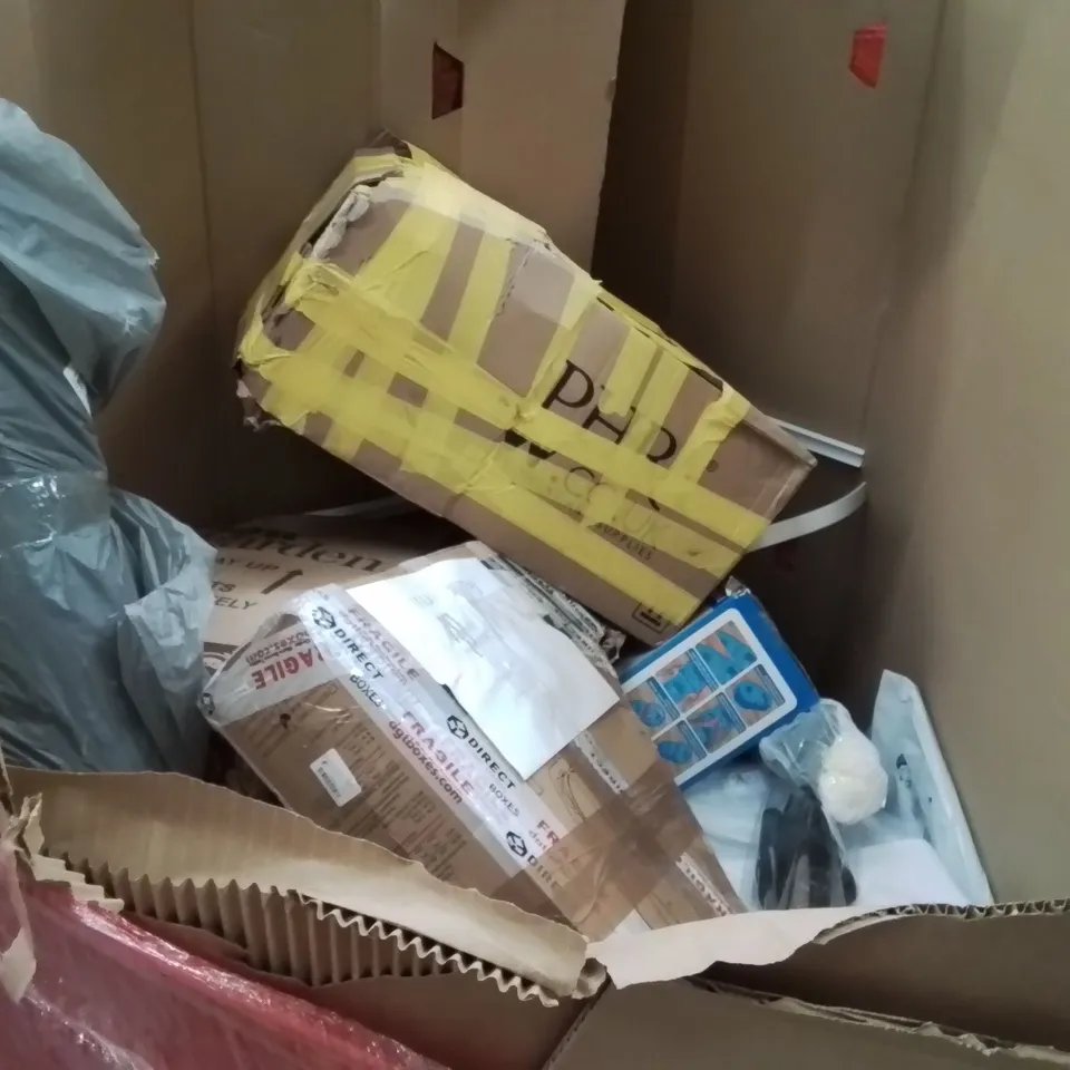 PALLET OF ASSORTED HOUSEHOLD GOODS AND PRODUCTS TO INCLUDE;PORTABLE TOILET,AIR COOLER,WATER TABLE 